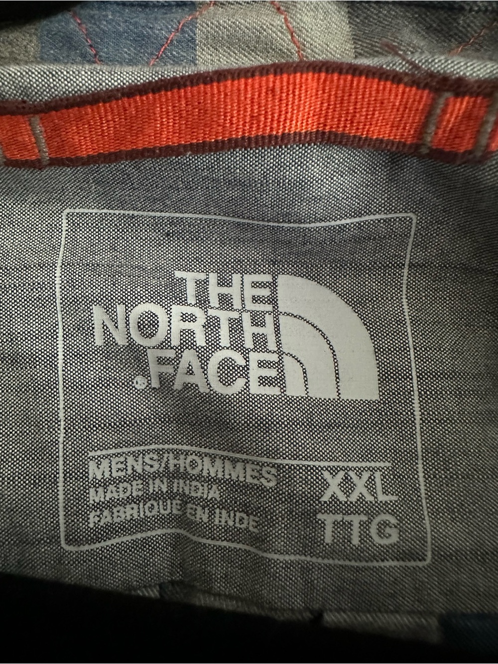 Size XXL The North Face Men’s Long Sleeve Plaid Button-Up Shirt Blue Grey - Picture 6 of 7